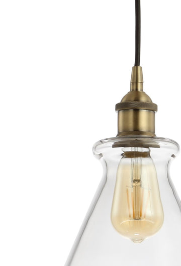 Goldwater 7.5" Adjustable Drop Metal/Glass LED Pendant - JONATHAN Y